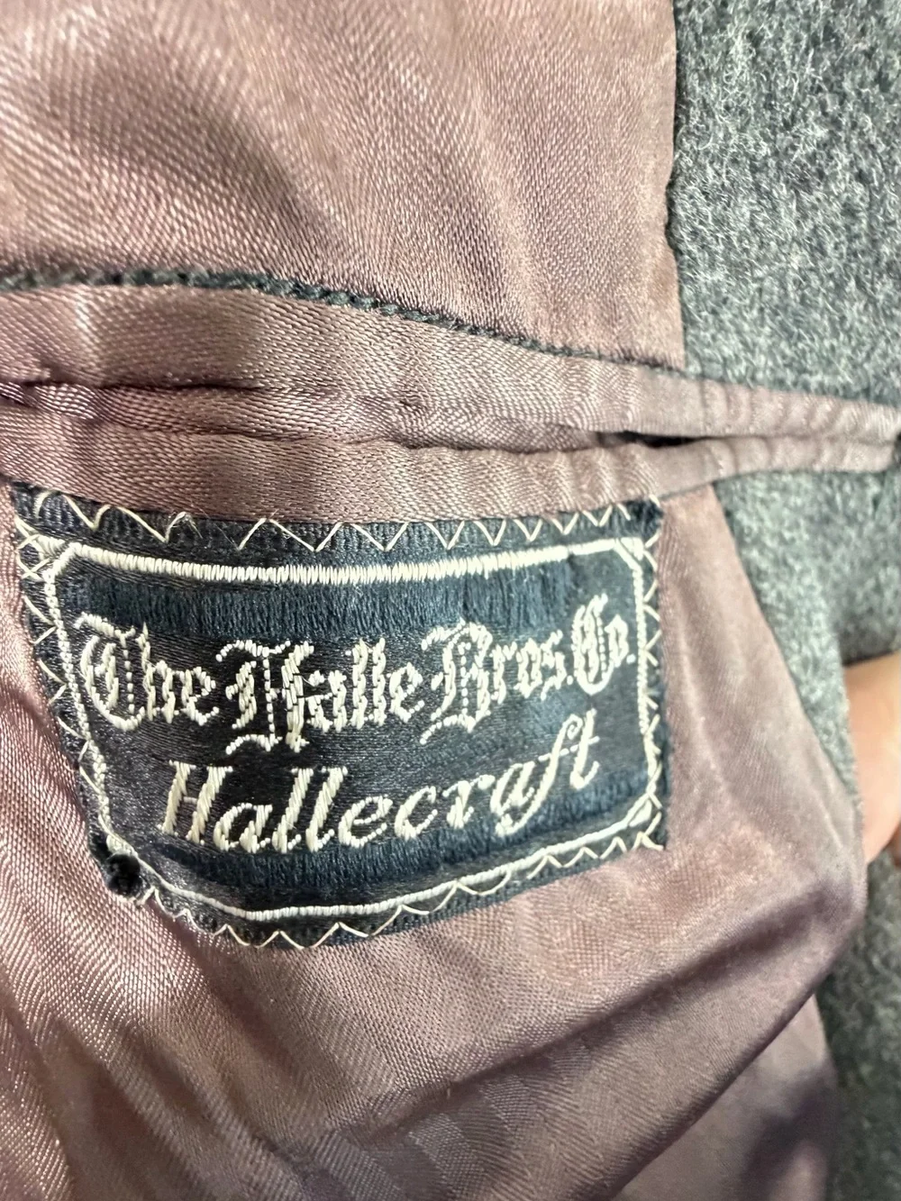 Halle Bros Hallecraft Vintage Llamacuna Llama Dark Gray Mens Overcoat M -L